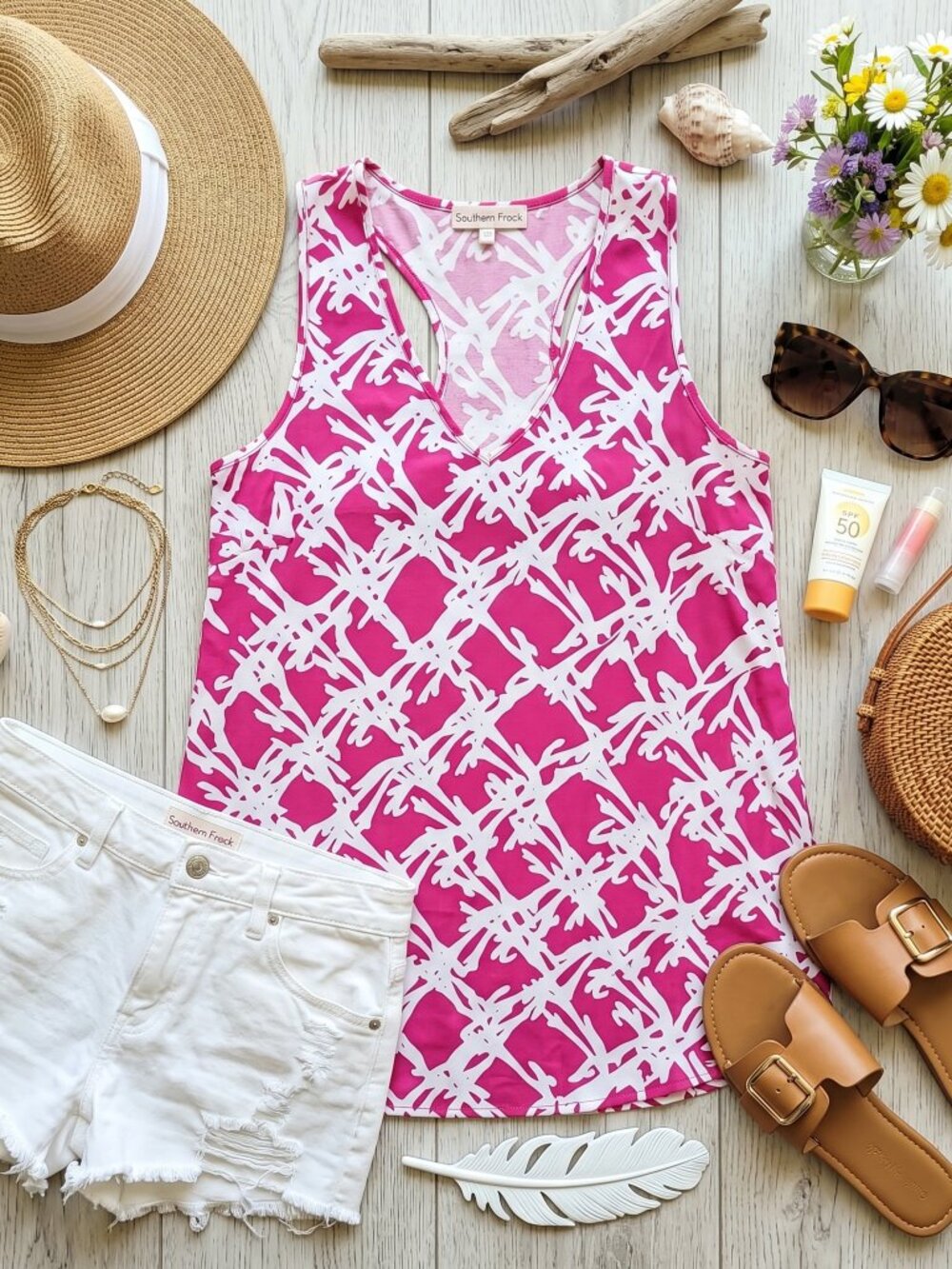 Southern Frock Abstract Racerback Tank